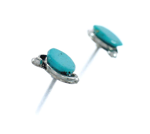 Navajo Turquoise Sterling Silver Post Earrings NN20313